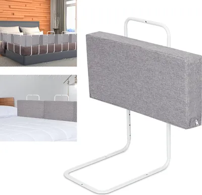 Produktbild von Clanmacy Kinderbettgitter Bettschutzgitter 60cm Höhenverstellbar, Rausfallschutz Babybettgitter Bettgitter für Familienbett und Kinderbett, Grau