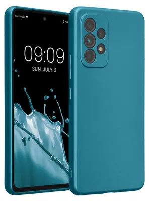 Produktbild von kwmobile Handyhülle für Samsung Galaxy A53 5G Hülle - weiche Silikon Case metallisch schimmernd - Schutzhülle Cover - Metallic Karibikblau
