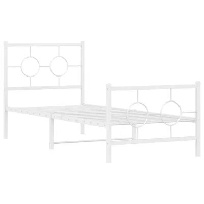 Produktbild von Bettgestell mit Kopf- und Fußteil Metall Weiß 80x200 cm