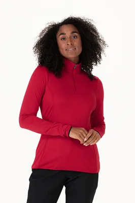 Produktbild von Falcon Damen Stretch Skipullover mit Kapuze und Halb-Reißverschluss