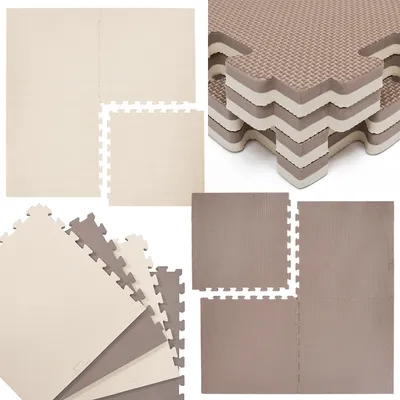 Produktbild von Podložka pod puzzle hnědá béžová 4 podložky, každá o rozměrech 60x60x2cm + 2 okrajové dílky