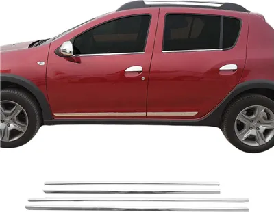 Zdjęcie produktu dla Listwy okienne do Dacia Sandero 2012-2020 stal nierdzewna chrom 4szt
