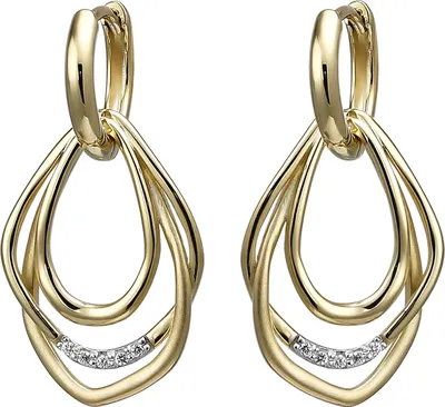 Produktbild von Creolen 925 Sterling Silber gold vergoldet 10 Zirkonia Ohrringe