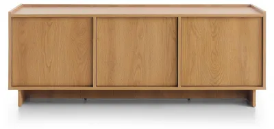 Produktbild von TV-Lowboard SUNA 147 cm Fernsehtisch Karamell Eiche 3 Türen Push-To-Open