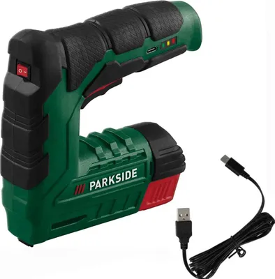 Produktbild von PARKSIDE Akku Tacker PAT 4 D6 mit Klammern u. Nägeln