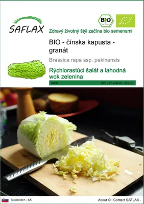 Obrázok produktu pre SAFLAX - BIO - čínska kapusta - granát - Brassica rapa ssp. pekinensis - 40 Semená