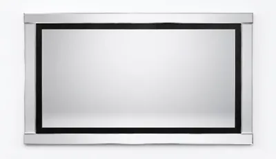Obrázok produktu pre Elegantné, moderné nástenné zrkadlá s rámom v čiernej farbe a chrómovými detailmi