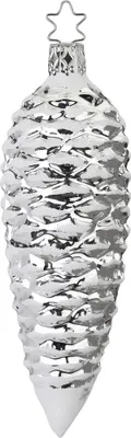 Produktbild von Christbaumschmuck Glas Zapfen 13,5cm Silber 1 Stück