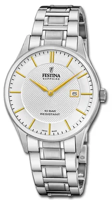 Produktbild von Festina Herrenuhr Swiss Made Armbanduhr Edelstahl silber D3UF20067/2
