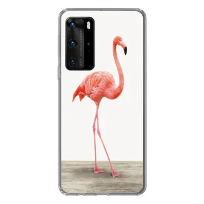 Produktbild von MuchoWow® Handyhülle Schutzhülle Hülle für Huawei P40 Pro Flamingo - Rosa - Vogel - Mädchen - Jungen - Kind Silikon Softcase Handy Hülle - Schutz