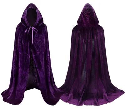 Produktbild von Umhang Violett Kapuze Samt Kinder Halloween Kostüm Vampir Tod Cloak