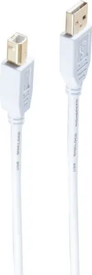 Produktbild von USB Kabel A Stecker / B St. verg. USB 2.0 weiß 3m