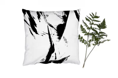 Produktbild von MuchoWow® Zierkissen Sofakissen Wohnzimmer Dekokissen 40x40 cm Farbe - Schwarz - Abstrakt - Foto Kissen - Schlafzimmer Dekoration