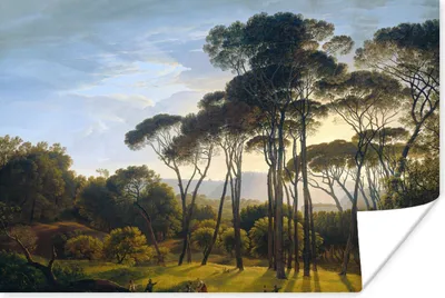 Produktbild von MuchoWow® Poster Italienische Landschaft mit Zirbelkiefer - Kunst - Alte Meister 120x80 cm - Bilder