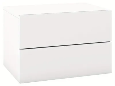 Produktbild von Nachttisch - Nachttische - Hängender Schrank - Beistelltisch - Wandregal - Set aus 2 - Weiß - Metall - 42x30x28 cm