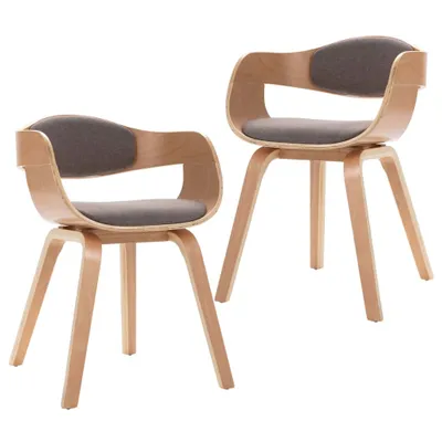Produktbild von Esszimmerstühle 2 Stk. Bugholz und Taupe Stoff