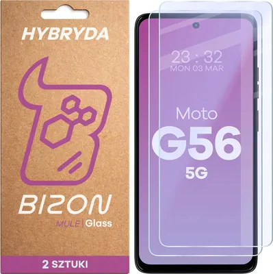 Produktbild von Flexibles Hybridglas für Motorola Moto G56 5G, Bizon Glass Mule Duo, 2 Stück