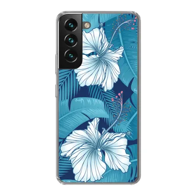 Produktbild von MuchoWow® Handyhülle Schutzhülle Hülle für Samsung Galaxy S22 Tropisch - Blumen - Blau Silikon Softcase Handy Hülle - Mobiltelefonhülle