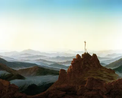 Produktbild von Caspar David Friedrich Kunstdruck Bild - Morgen Im Riesengebirge, 1810 (40 x 50 cm)
