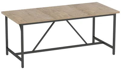 Image de Table rectangulaire de 180 cm pour 6 à 8 personnes | Couleur : Naturel | Dimensions : 80 x 180 x 75,5 cm