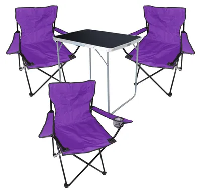 Produktbild von 4-tlg Camping Set Campingtisch + 3x Campingstuhl Klappstuhl