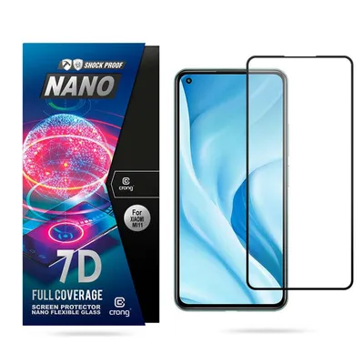 Image de Crong 7D Nano Flexible Glass - Verre hybride incassable 9H pour tout l'écran du Xiaomi Mi 11 Lite 5G