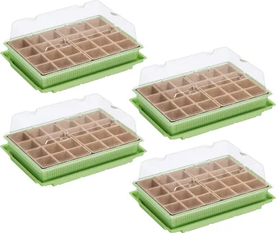 Produktbild von WELLGRO Mini Gewächshaus für Balkon & Garten für 24 Pflanzen – kleines Gewächshaus aus Kunststoff – Mini Treibhaus für Pflanzen, Kräuter & Anzucht
