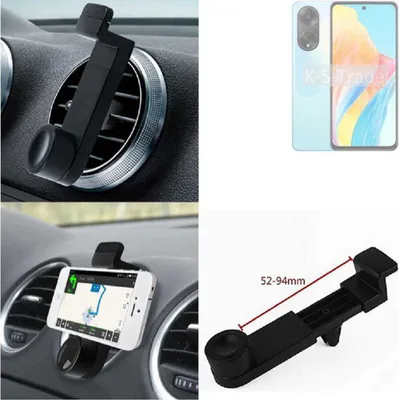 Produktbild von K-S-Trade Lüftungshalterung kompatibel mit Oppo A98 5G KFZ-Halterung Autohalterung Handy-halterung Lüftungsgitter Lüftungsschlitze Schwarz