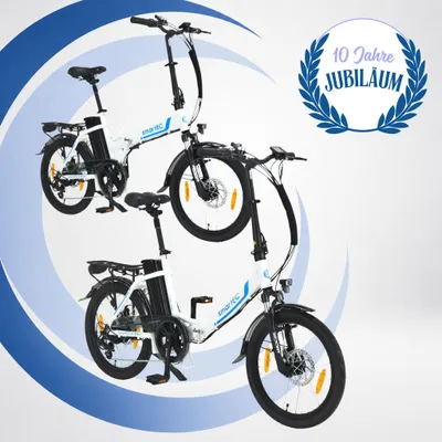 Produktbild von 2er Pack Camp-20D & 20H Falt Pedelec/E-Bike 20 Zoll Weiß smartEC