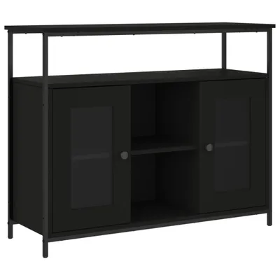 Produktbild von Kredens czarny 100x35x80 cm materiał drewnopochodny