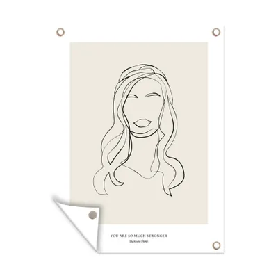 Produktbild von MuchoWow® 60x80 cm Outdoor-Poster Gartendeko Sichtschutz Garten Poster für den Garten  Frauen - Zitate - Strichzeichnungen - Text