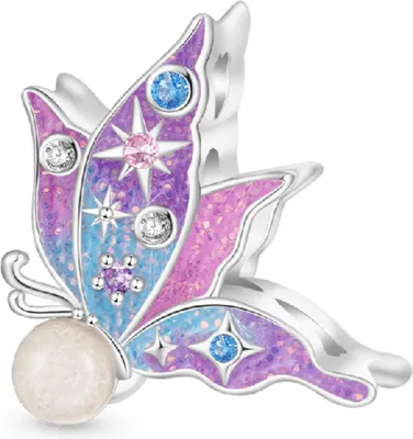 Produktbild von Gnoce Charm funkelnder Schmetterling HSC051 Silber