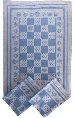 Obrázok produktu pre Extra savá utierka 50x70 cm Čajník/ bodka modrá 3 ks