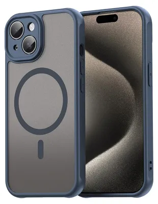 Produktbild von Techsuit – HaloFrost II MagSafe Schutzhülle für iPhone 15 Plus – dunkelblau