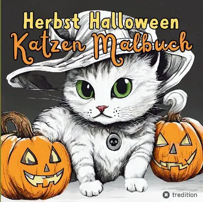 Produktbild von Malbuch Katze Halloween Herbst Kreativ Antistress Ausmalbilder für Erwachsene Jugendliche Teenager Kinder Malbuch Herbst Geschenk für Katzenfans
