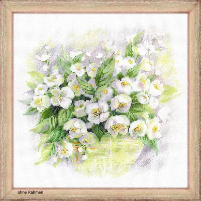Produktbild von Riolis Kreuzstich-Stickset „Watercolor Jasmine“