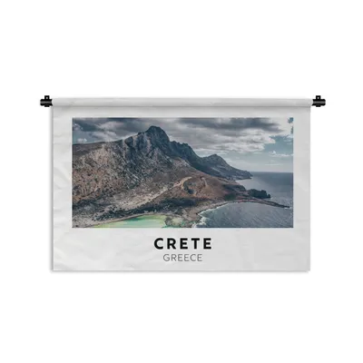 Produktbild von MuchoWow® Wandteppich Wandbehang Griechenland - Kreta - Berge - Meer 150x100 cm Tapisserie Dekoration Wandtuch - Waschbar - Tapisserien - Wand-Decke