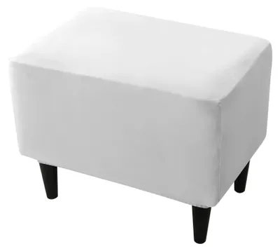 Produktbild von Hockerbezug / Poufbezug für Fußhocker und Pouf – Hellgrau, elastisch, passgenauer Schutzbezug für Möbel