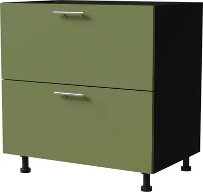 Produktbild von Schubladenunterschrank BRERRA 80x82cm lackiert Ausführung wählbar BR-D2 - 80,RAL 6025 farngrün Matt,schwarz,HETTICH InnoTech Atira (Vollauszug)