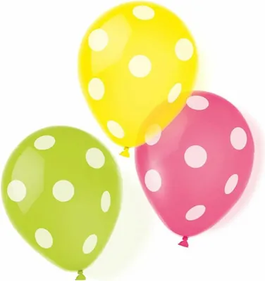 Zdjęcie produktu dla Amscan 9900953 - 6 balonów lateksowych w kropki, średnica 22,8 cm, dekoracja, balon, urodziny, impreza tematyczna