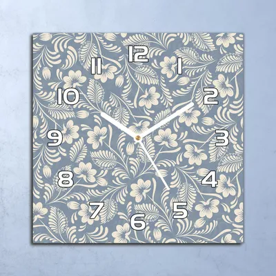 Produktbild von Deko Glasuhr Wanduhr 30x30 Volksblaue Blau Grau Quarz Küchenuhr Bürouhr