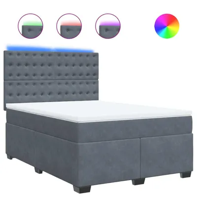 Produktbild von vidaXL Boxspringbett mit Matratze Dunkelgrau 160x200 cm Samt