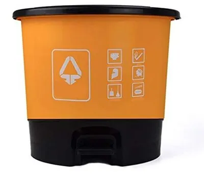 Image de Poubelle ovale avec couvercle, 10 litres, pour cuisine et salle de bain