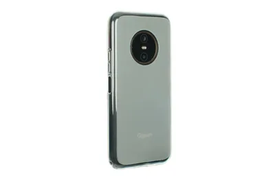 A smartphone case is shown from the back, angled to the side, on a white background.