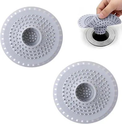 Produktbild von Famanu Haarsieb für Dusche – 2 Stück, grau