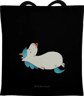Produktbild von Mr. & Mrs. Panda Tote Bag Einhorn Schnuller - Schwarz - Geschenk, Säugling, Einkaufstüte, Geburtstag, Tasche, Tragetasche, Einhörner, Schultasche, Shopping, Mama, Unicorn