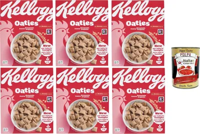 Produktbild von Kellogg's Oaties Original Avena croccante Knuspriger Hafer 6x 360gr + Italian Gourmet polpa 400g