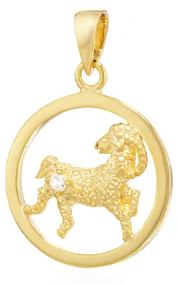 Produktbild von NKlaus Kettenanhänger Sternzeichen Widder, 333er Gelbgold, Topas, 15mm