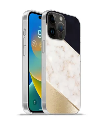 Produktbild von MuchoWow® Handyhülle Schutzhülle Hülle für Apple iPhone 14 Pro - Softcase Marmor - Gold - Rosa Silikon Softcase Handy Hülle - Umschlag
