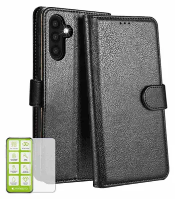 Immagine prodotto di Per Samsung Galaxy A55 Custodia per cellulare Custodia in  nera + vetro temperato H9